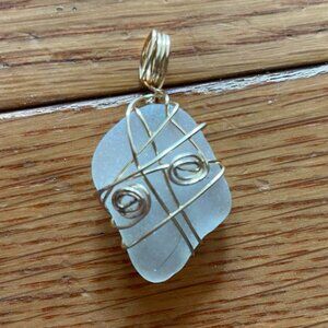 Quartz Pendant and Stretchy Stone Bracelet